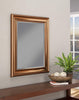 Polystyrene Framed Wall Mirror With Beveled Glass, Copper