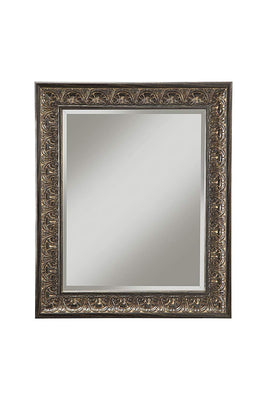 Wall Mirror With Intricately Carved Polystyrene Frame, Bronze