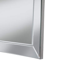 Polystyrene Framed Wall Mirror With a Beveled Glass, Silver