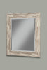 Polystyrene Framed Wall Mirror With Sharp Edges, Antique White