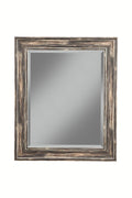 Polystyrene Framed Wall Mirror With Sharp Edges, Antique Black