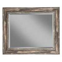 Polystyrene Framed Wall Mirror With Sharp Edges, Antique Black