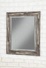 Polystyrene Framed Wall Mirror With Sharp Edges, Antique Black