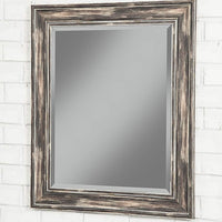 Polystyrene Framed Wall Mirror With Sharp Edges, Antique Black