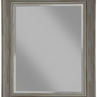 Polystyrene Framed Wall Mirror With Sharp Edges, Antique Gray