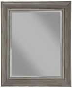 Polystyrene Framed Wall Mirror With Sharp Edges, Antique Gray