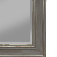 Polystyrene Framed Wall Mirror With Sharp Edges, Antique Gray