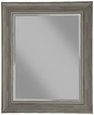 Polystyrene Framed Wall Mirror With Sharp Edges, Antique Gray