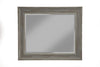 Polystyrene Framed Wall Mirror With Sharp Edges, Antique Gray