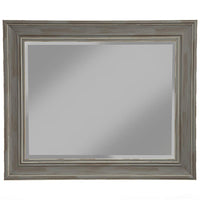 Polystyrene Framed Wall Mirror With Sharp Edges, Antique Gray