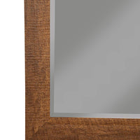 Polystyrene Framed Wall Mirror With Sharp Edges, Honey Tobacco Brown