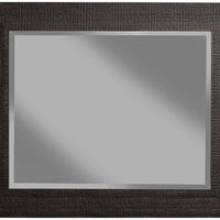 Rustic MDF Framed Wall Mirror With Sharp Edges, Espresso Brown