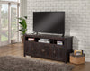 Wooden TV Stand With 3 Shelves and Cabinets, Espresso Brown