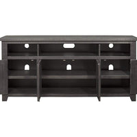 Wooden TV Stand With 3 Shelves and Cabinets, Gray