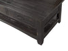 Wooden Coffee Table With 2 Drawers, Antique Black