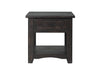 Wooden End Table With Drawer & Shelf, Antique Black