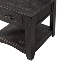 Wooden End Table With Drawer & Shelf, Antique Black