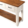 Dual Tone Wooden Console Table With Three Drawers, White and Brown