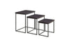3 Piece Pine wood and Metal Nesting Table, Espresso Brown