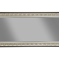 Full Length Leaner Mirror With Polystyrene Frame, Antique Silver and Black