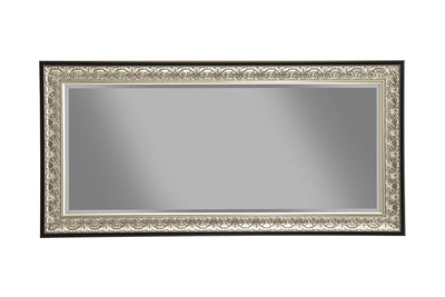 Full Length Leaner Mirror With Polystyrene Frame, Antique Silver and Black