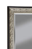 Wall Mirror With Intricately Carved Polystyrene Frame, Antique Silver and Black