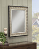 Wall Mirror With Intricately Carved Polystyrene Frame, Antique Silver and Black