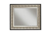 Wall Mirror With Intricately Carved Polystyrene Frame, Antique Silver and Black