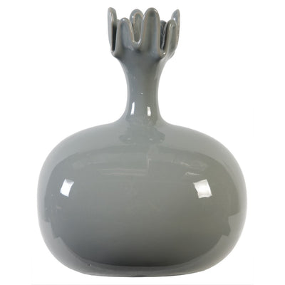 Modern Ceramic Vase With Designer Top, Gray