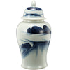 Ceramic Windswept Ginger Jar In White And Blue