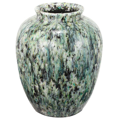 Drip Glazed Terracotta Vase With Tapered Bottom, Multicolor
