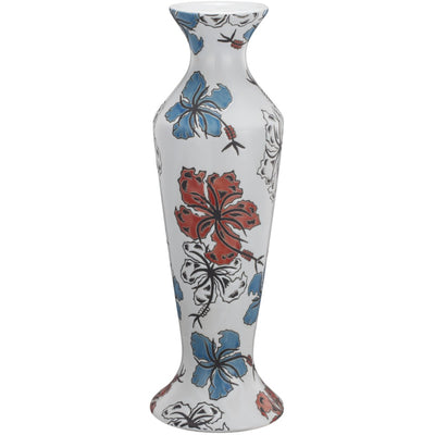 Ceramic Candle Holder With Floral Motifs, Multicolor