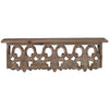 Finely Carved Wooden Wall Shelf, Small, Brown