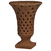 Stone weave Planter With Flared Top, Burnt Umber Brown