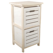 Space Efficient Wooden Drawers, Cream and White
