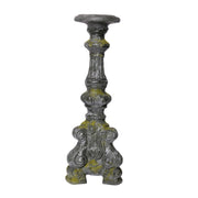 Magnesium Candle Holder In Distressed Finish, Gray