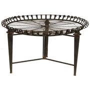 Wire Framed Round Metal Table, Brown