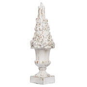 Magnesium Spruce Finial In Distressed Finish, White