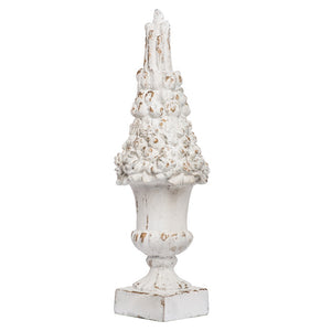 Magnesium Spruce Finial In Distressed Finish, White