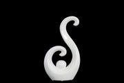 "S" Shaped Ceramic Abstract Sculpture, Small, Glossy White