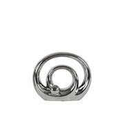 Double Circle Design Abstract Sculpture In Ceramic, Small, Silver