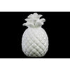 Designer Embossed Lattice Pineapple Figurine In Ceramic, Glossy White