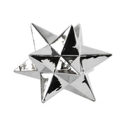 12 Point Stellated Sculpture In Ceramic, Large, Silver
