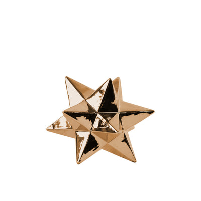 12 Point Stellated Sculpture In Ceramic, Small, Copper