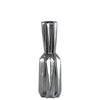 Ceramic Patterned Bottle Vase With 3D Appeal, Medium , Silver
