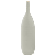 Ceramic Round LG Combed Vase with Bellied Bottom, Gray