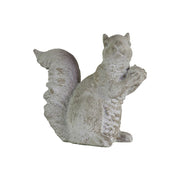 Cemented Squirrel Figurine with Hand over Hand, Large, Washed Gray