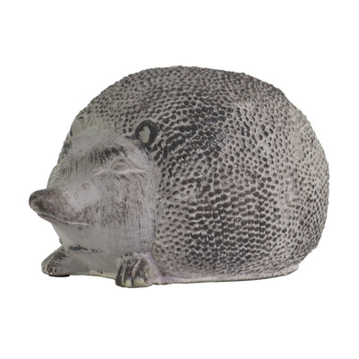 Cemented Hedgehog Figurine, Large, Washed Gray
