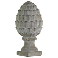 Cemented Artichoke Figurine on Base, Large, Washed Gray