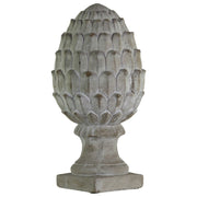 Cemented Artichoke Figurine on Base, Large, Washed Gray